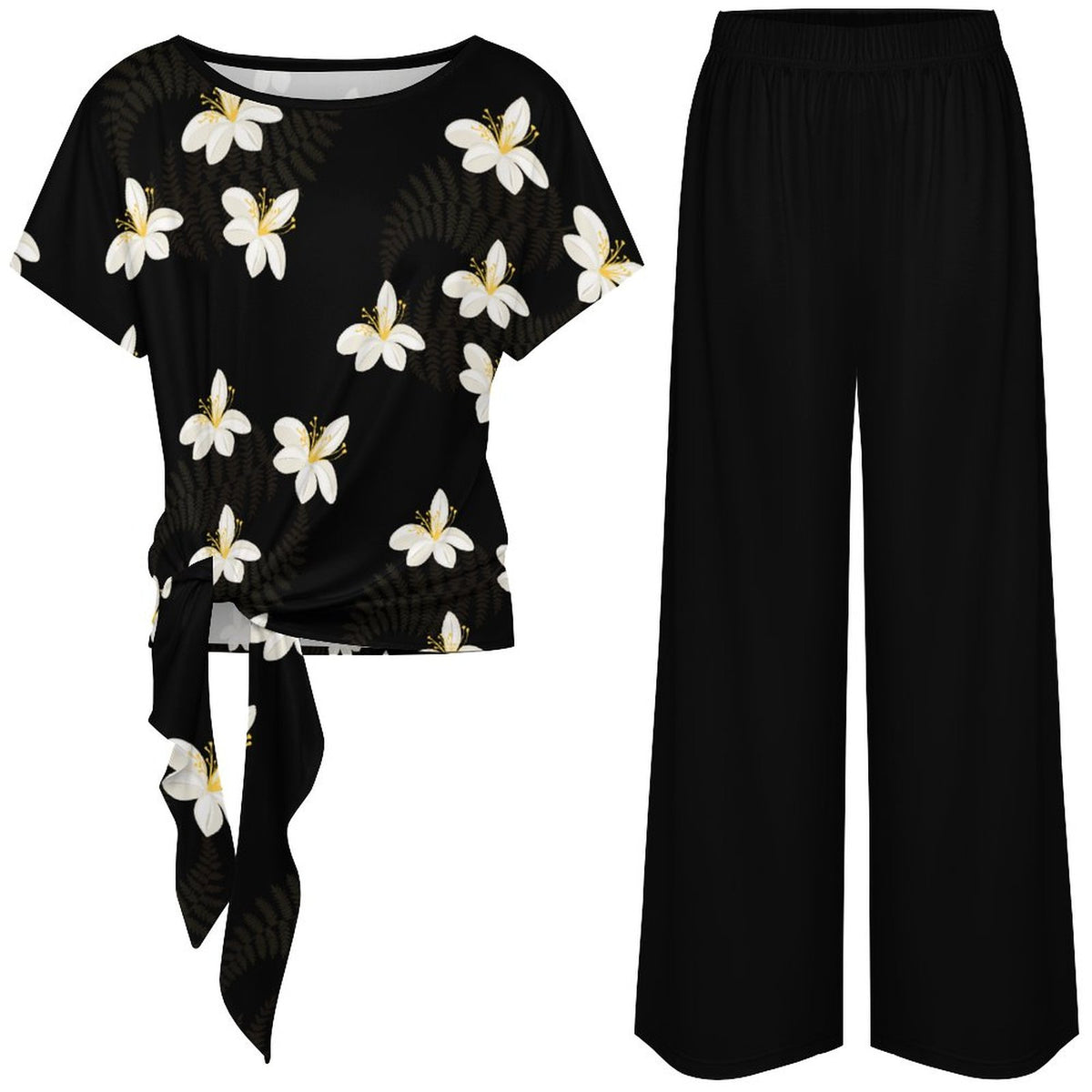 150gsm Strap Top Wide Leg Pants Set(All-Over Printing)