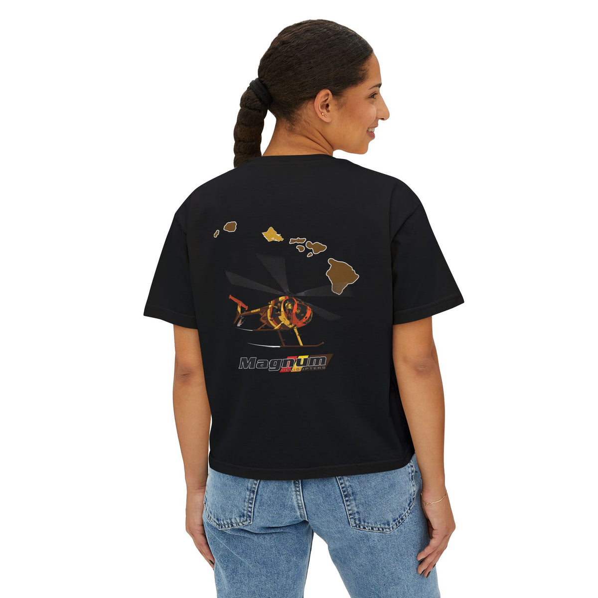 Magnum's Women's Boxy Tee —Magnum Islands Back Print