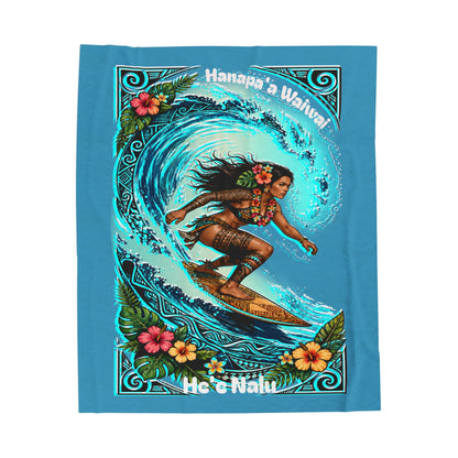 Hanapa'a Waiwai — Heʻe Nalu Velveteen Throw Blanket