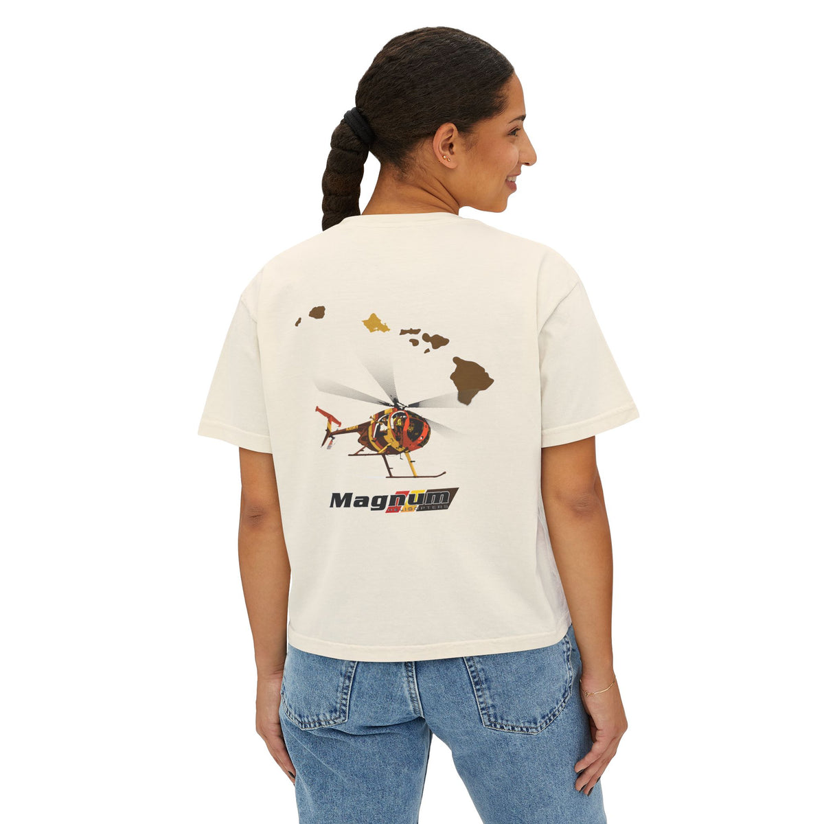 Magnum's Women's Boxy Tee —Magnum Islands Back Print