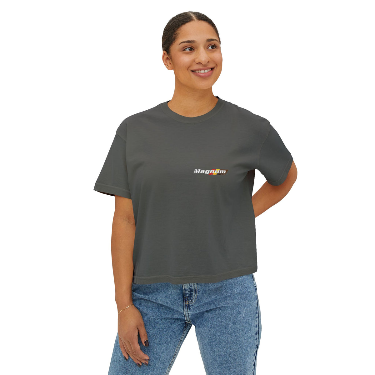 Magnum's Women's Boxy Tee —Magnum Islands Back Print
