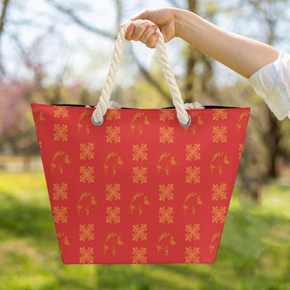 Hanapa'a Waiwai — Island Print Large Jute Tote Bag