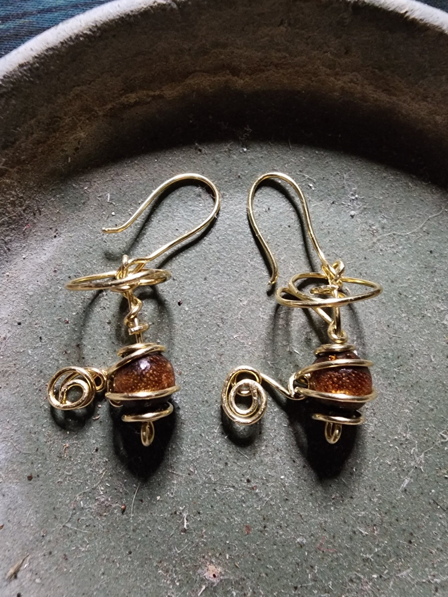 Little Heliʻs Earrings — Handcrafted Copper & Stone