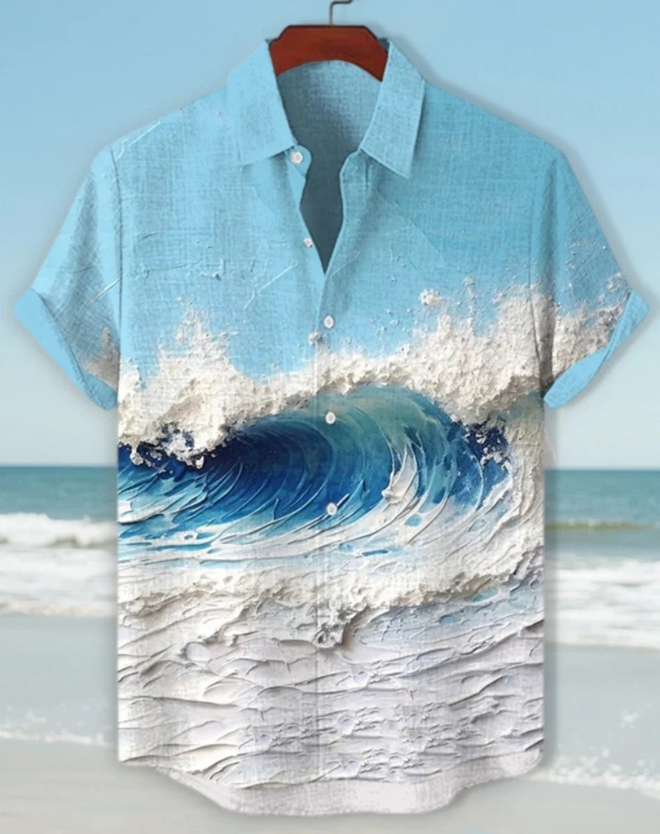 Men's Aloha Shirt Abstract Patchwork Pattern Art Print Shirt Beach