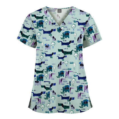 Hanapa'a Waiwai — Island Print Nursing Scrub Top