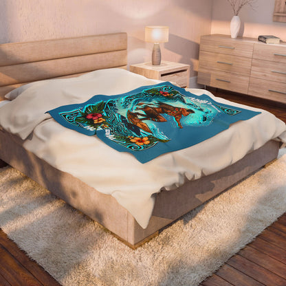 Hanapa'a Waiwai — Heʻe Nalu Velveteen Throw Blanket