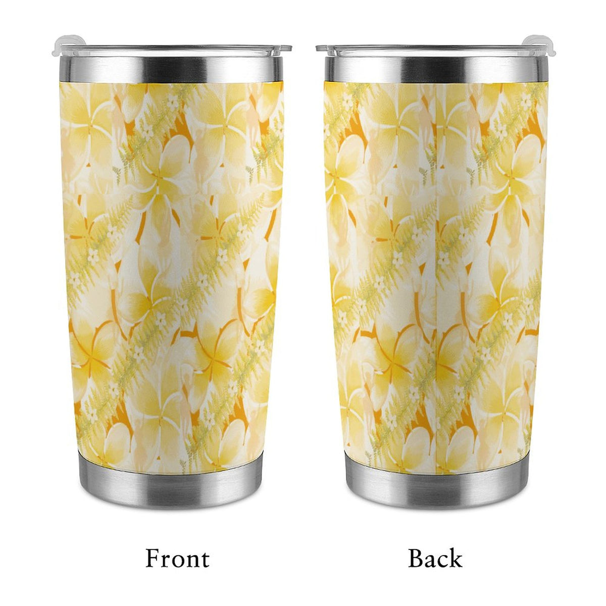 Hanapa'a Waiwai — Plumeria Hula Print 20oz Silver Rim Car Cup