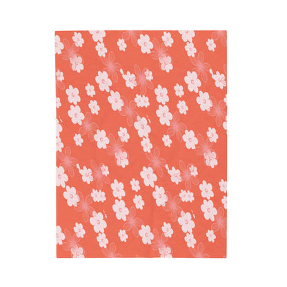 U'i Waiwai — Coral Bloom Velveteen Plush Throw Blanket