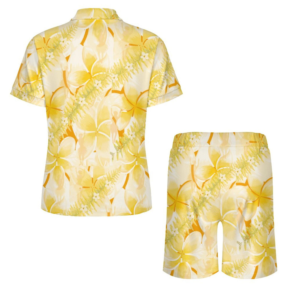 Hanapa'a Waiwai — Aloha Shirt with Plumeria Men's Set