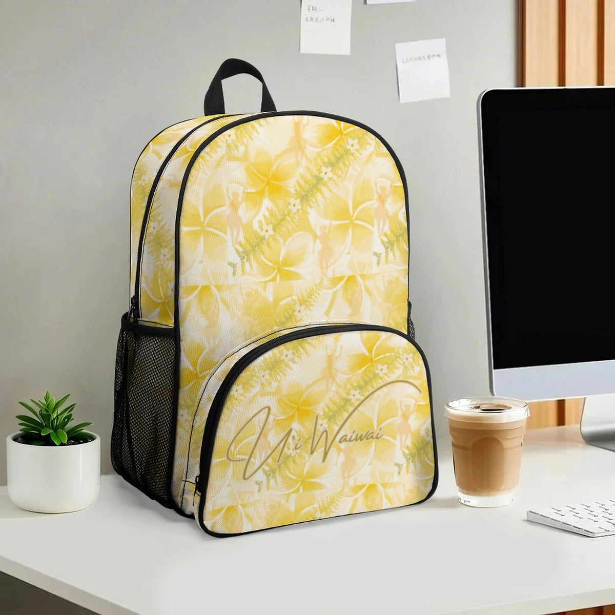 Large U'i Waiwai Plumeria Backpack