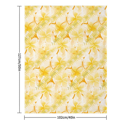 Hanapa'a Waiwai — Plumeria Hula Print Flannel Throw Blanket 40"×50"