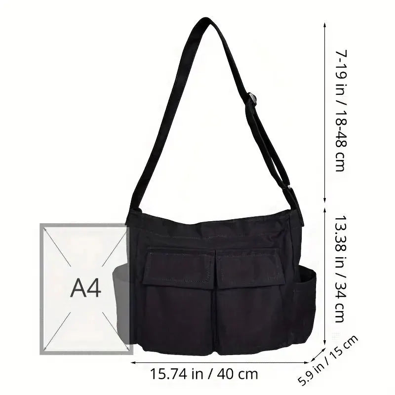 Canvas Shoulder Bag Women Solid Soft Travel Women Crossbody Bag Large Capacity Fashion Handbag Tote Bag Women