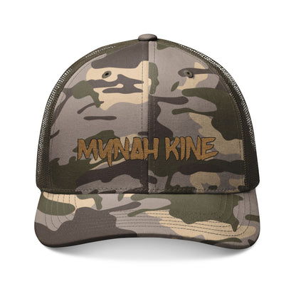 Mynah Kine — Embroidered Camo Trucker Hat
