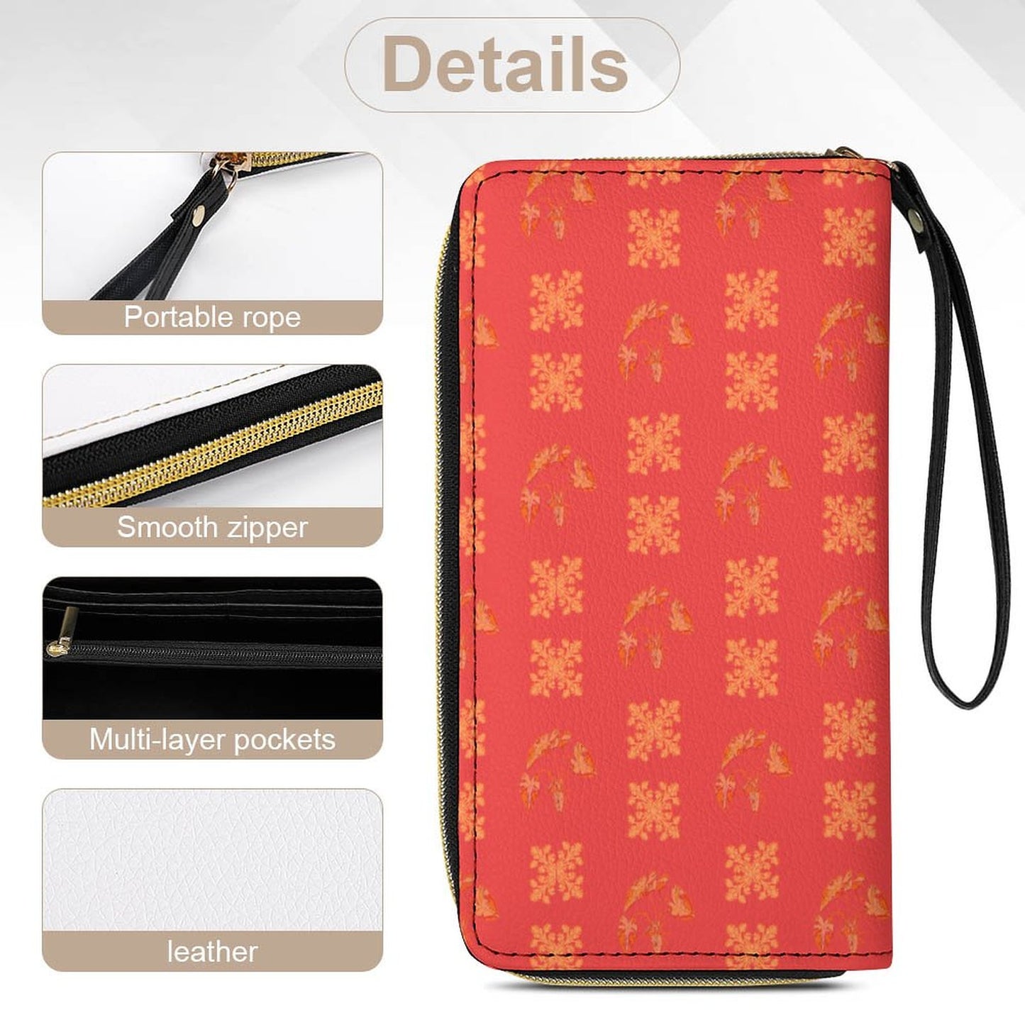 Hanapa'a Waiwai — Island Print Leather Wristlet Wallet