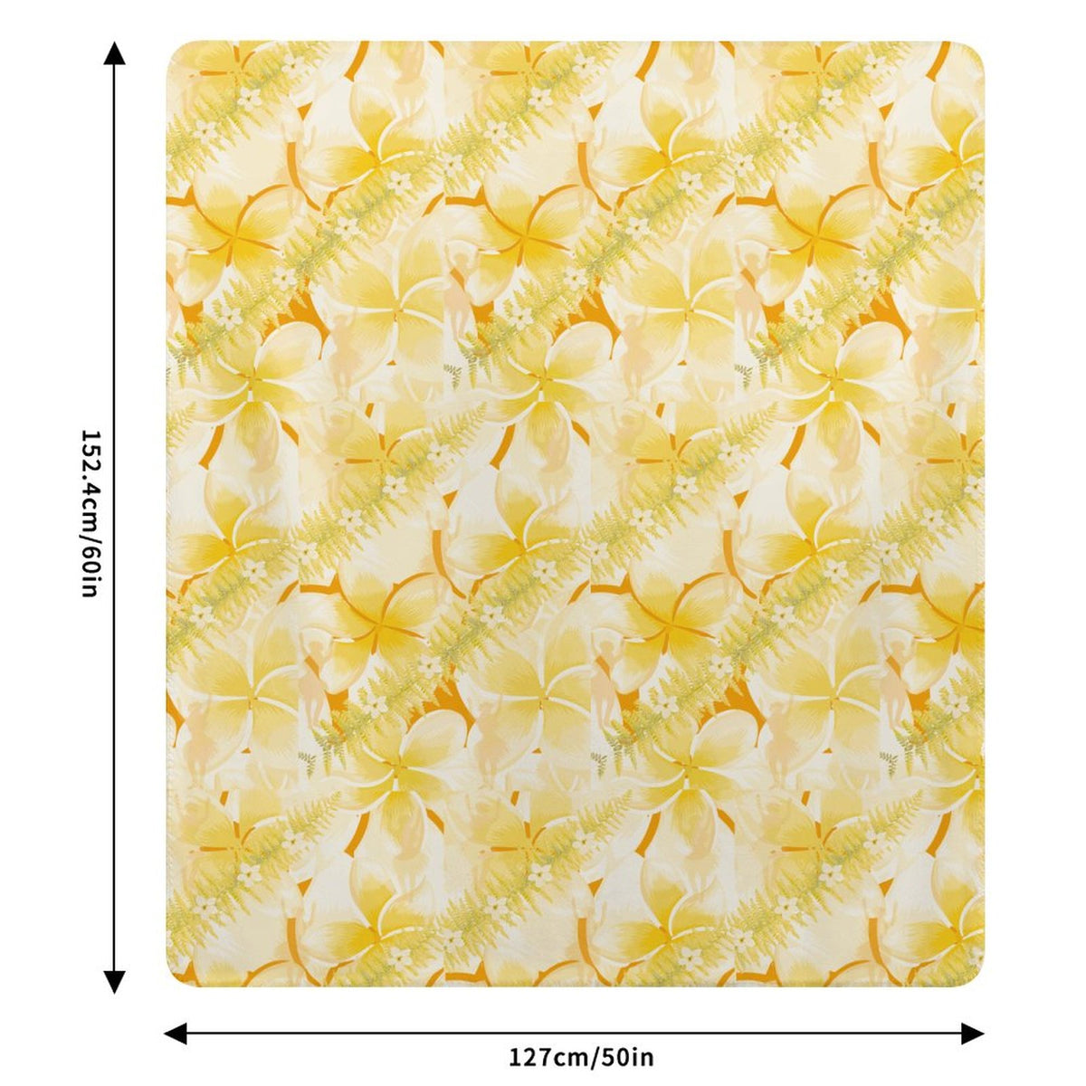 Hanapa'a Waiwai — Plumeria Hula Print Sherpa Fleece Throw Blanket 50"×60"