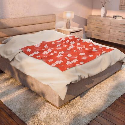 U'i Waiwai — Coral Bloom Velveteen Plush Throw Blanket