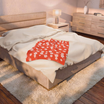 U'i Waiwai — Coral Bloom Velveteen Plush Throw Blanket