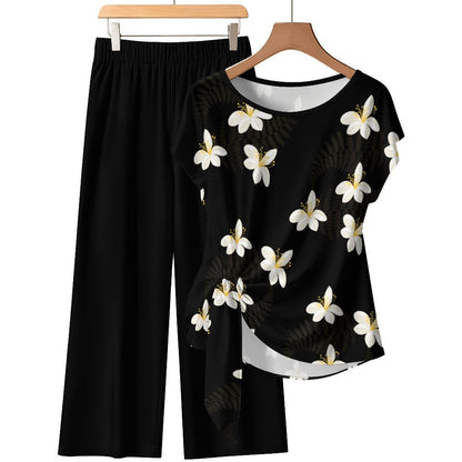 150gsm Strap Top Wide Leg Pants Set(All-Over Printing)