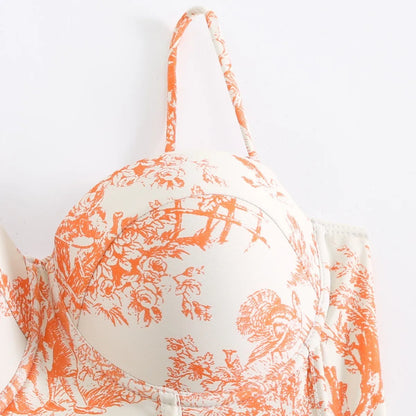 U'i Waiwai — Toile Print Corset Waist Tankini
