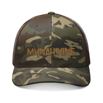 Mynah Kine — Embroidered Camo Trucker Hat