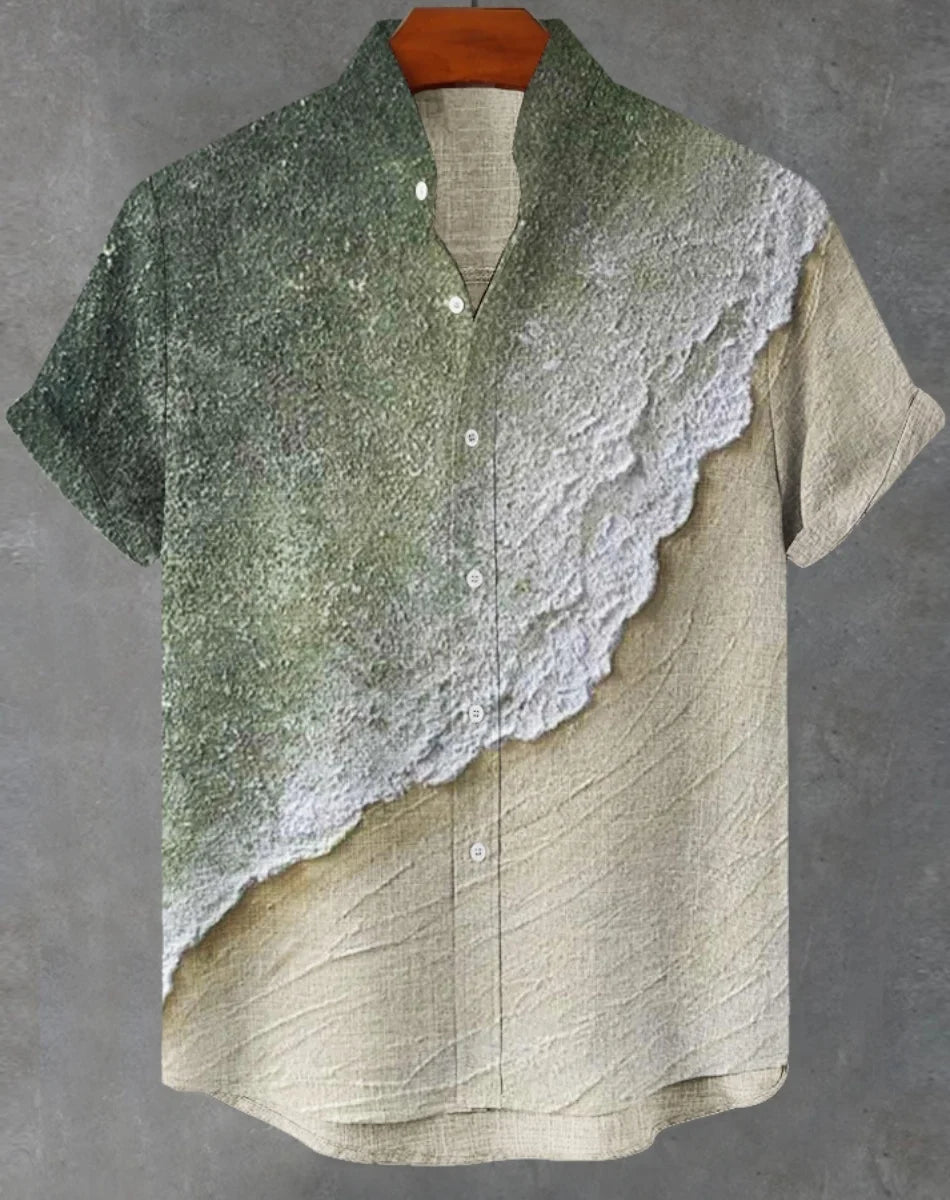 Men's Aloha Shirt Abstract Patchwork Pattern Art Print Shirt Beach