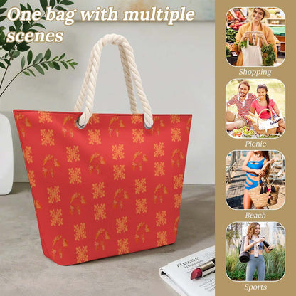 Hanapa'a Waiwai — Island Print Large Jute Tote Bag