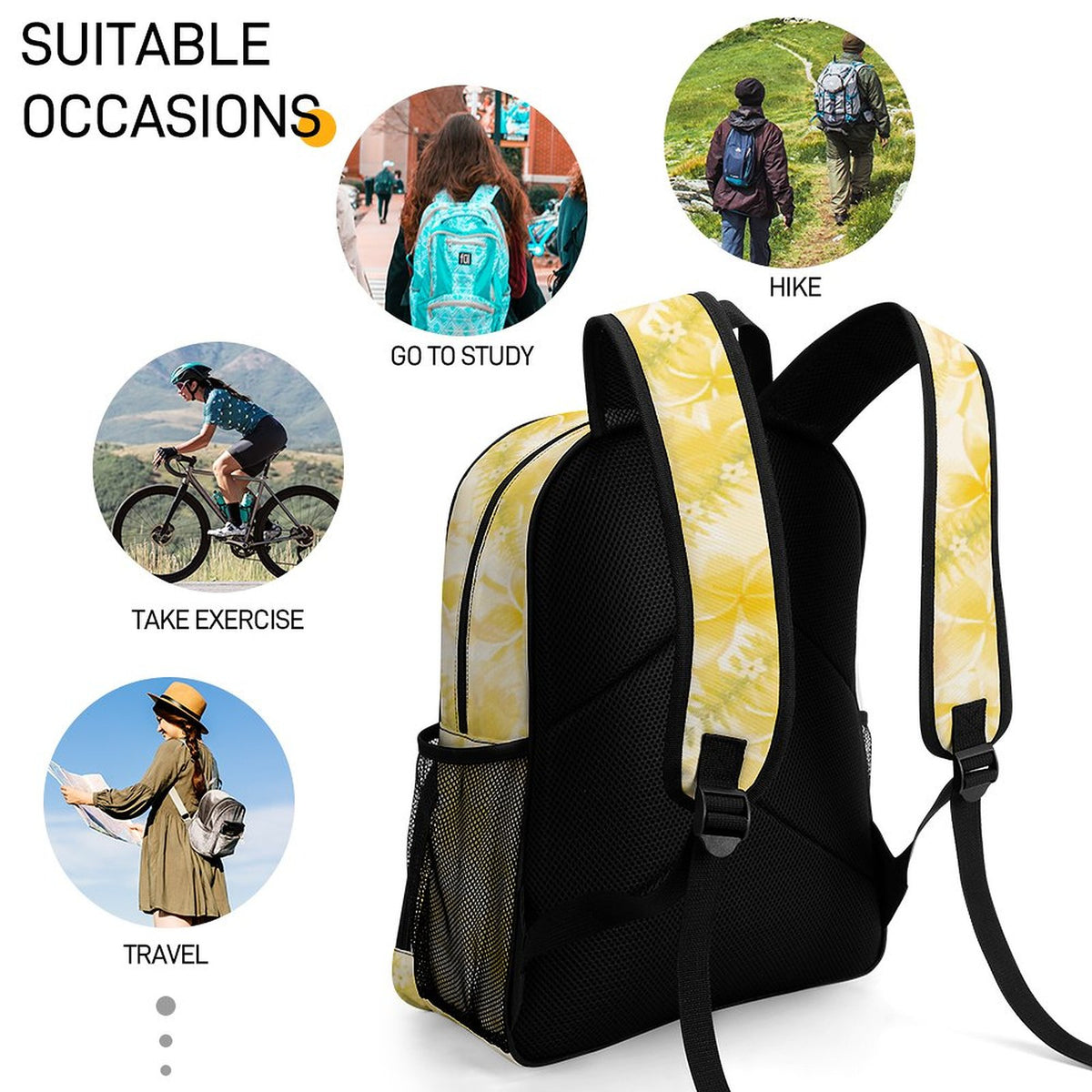 Large U'i Waiwai Plumeria Backpack