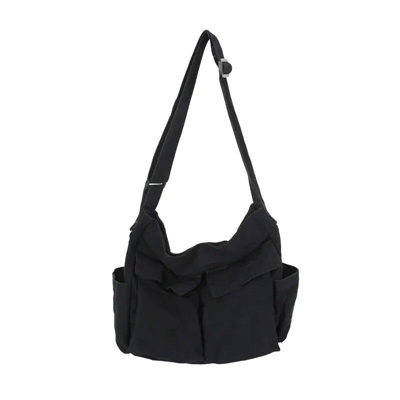 Canvas Shoulder Bag Women Solid Soft Travel Women Crossbody Bag Large Capacity Fashion Handbag Tote Bag Women
