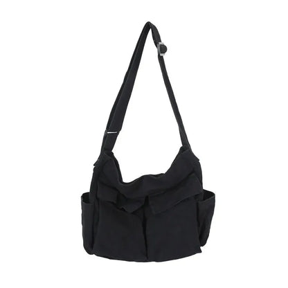 Canvas Shoulder Bag Women Solid Soft Travel Women Crossbody Bag Large Capacity Fashion Handbag Tote Bag Women