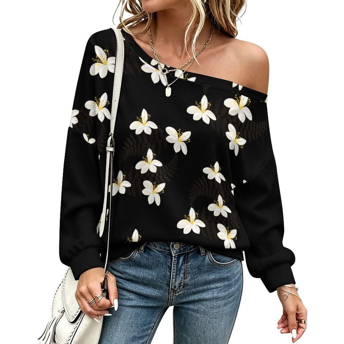 230gsm Off Shoulder Hoodie(All-Over Printing)