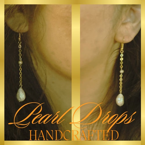 Pearl Drop Earrings — Handcrafted Dainty Jewelry