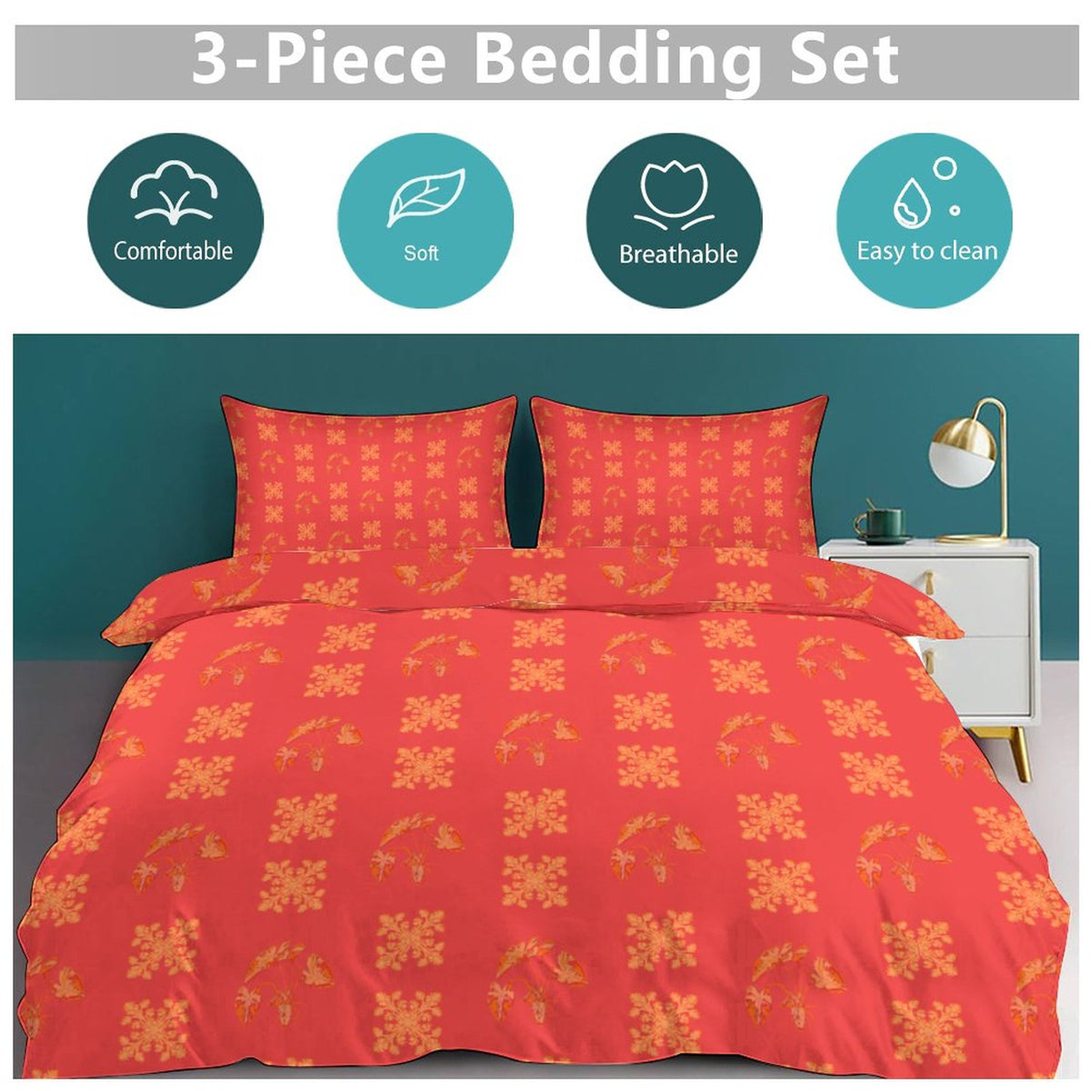 Hanapa'a Waiwai — Island Print 3-Piece Queen Bedding Set