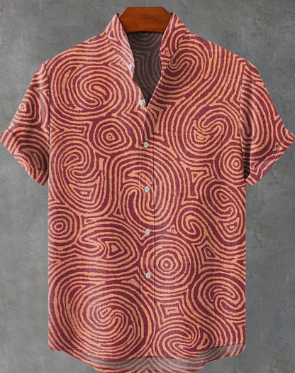 Men's Aloha Shirt Abstract Patchwork Pattern Art Print Shirt Beach