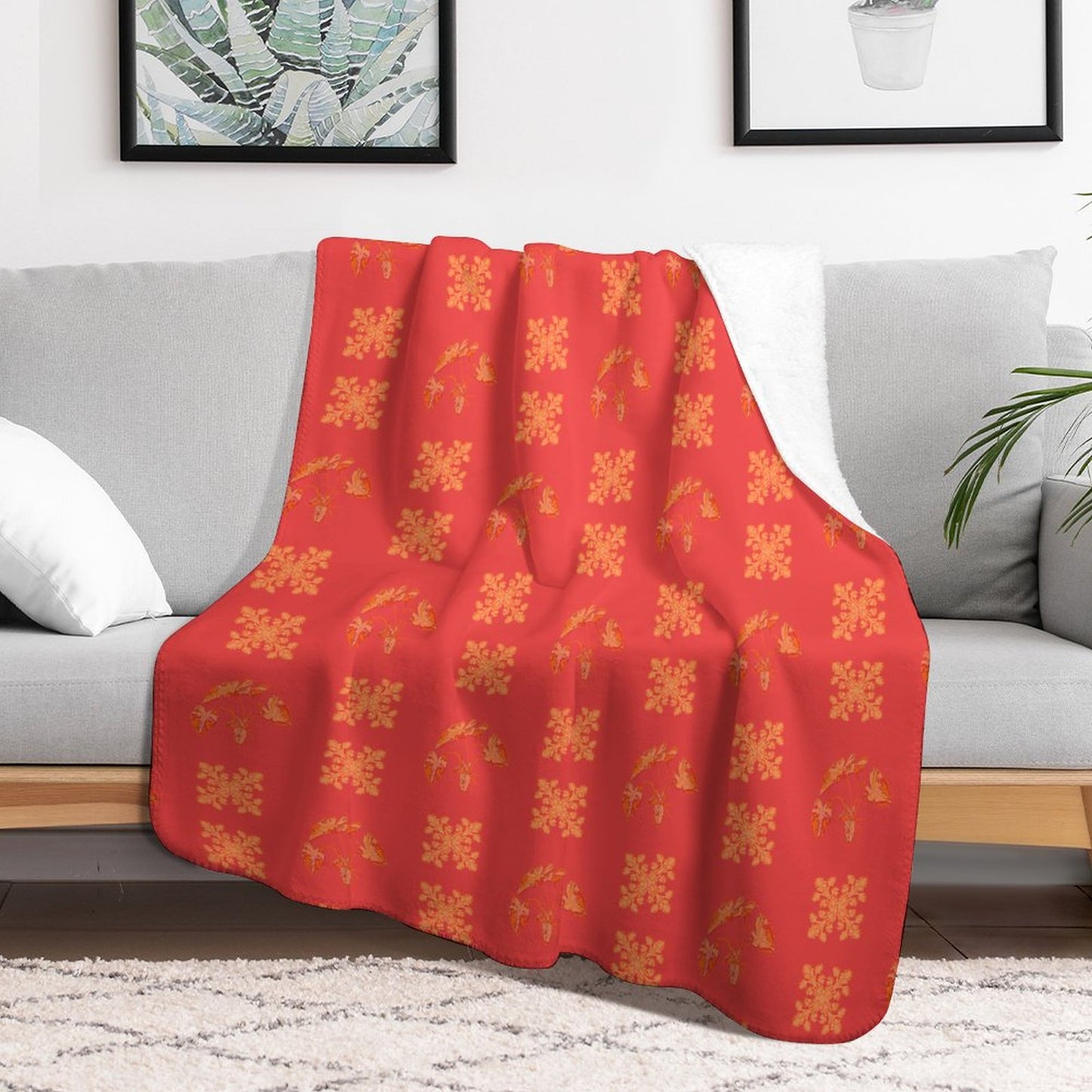 220gsm Sherpa Fleece Throw Blanket-50"×60"