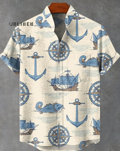 Men's Aloha Shirt Abstract Patchwork Pattern Art Print Shirt Beach