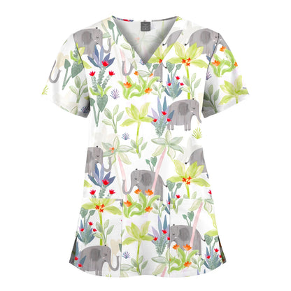 Hanapa'a Waiwai — Island Print Nursing Scrub Top