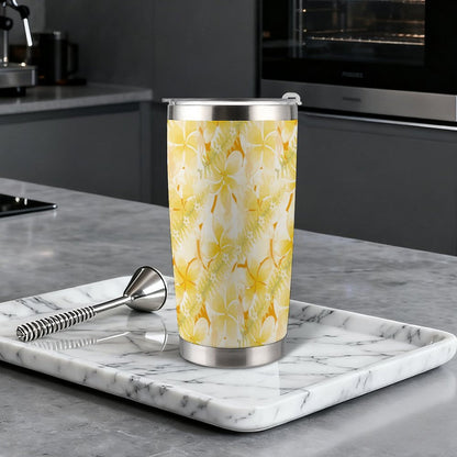 Hanapa'a Waiwai — Plumeria Hula Print 20oz Silver Rim Car Cup