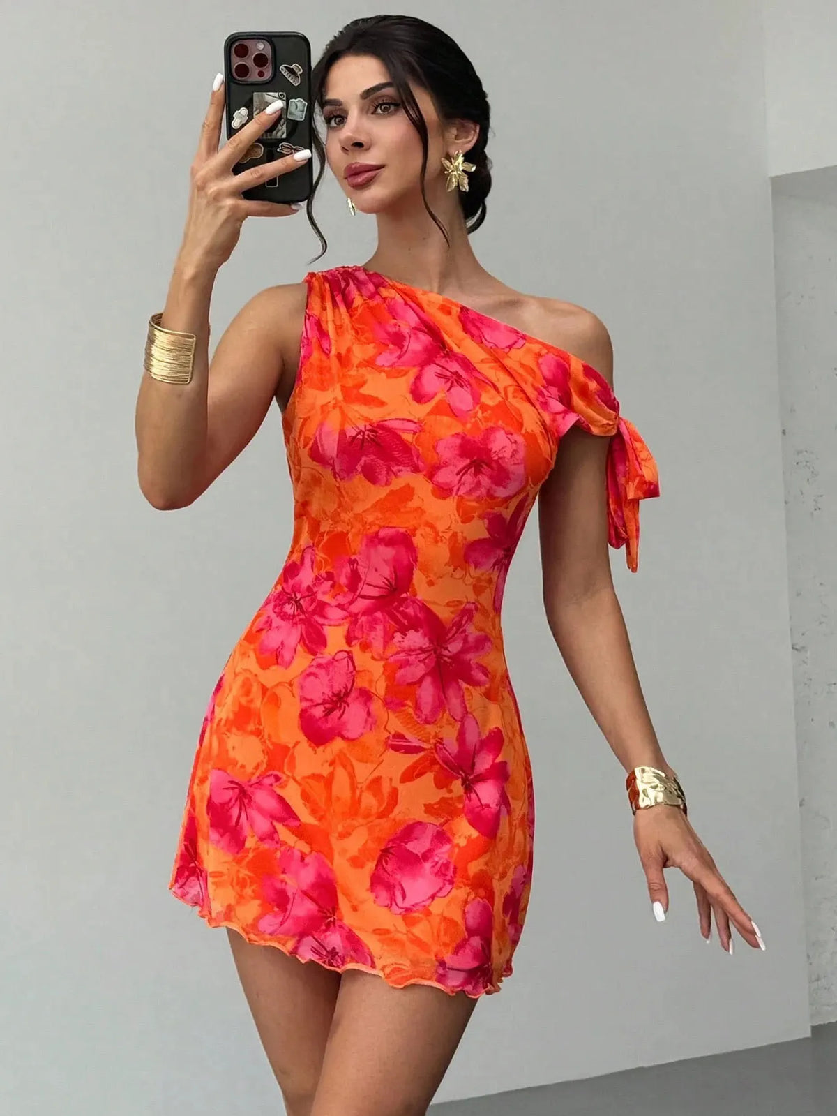 Women'S Casual Off-Shoulder Slouchy Strappy Sleeveless Short Skirt Dress