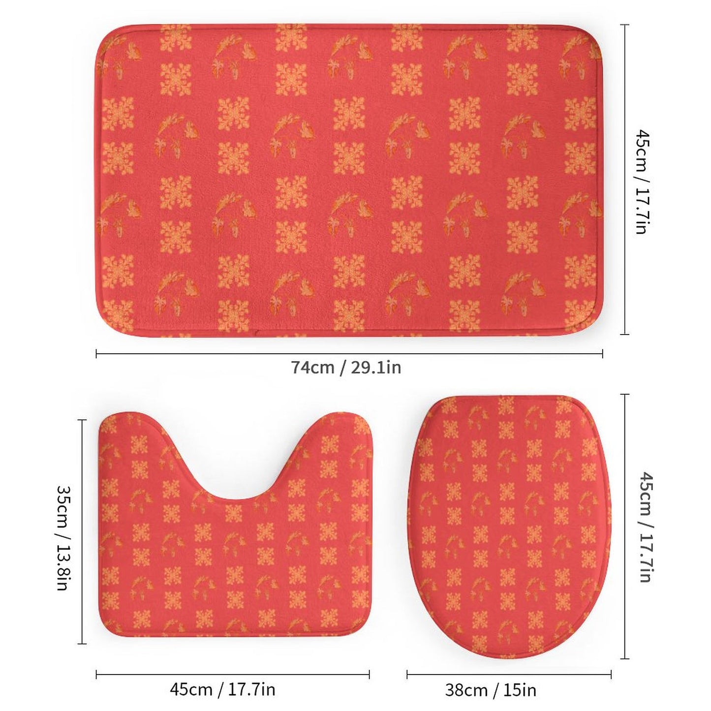 Bathroom 4-Piece Set(One-sided Printing)
