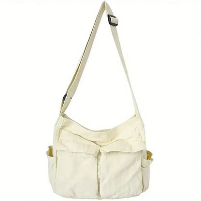 Canvas Shoulder Bag Women Solid Soft Travel Women Crossbody Bag Large Capacity Fashion Handbag Tote Bag Women
