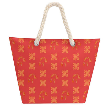 Hanapa'a Waiwai — Island Print Large Jute Tote Bag