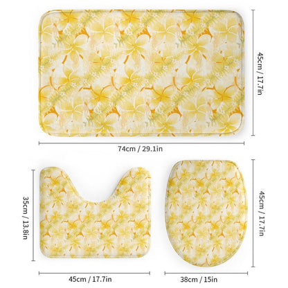 Hanapa'a Waiwai — Plumeria Hula Print Bathroom 4-Piece Set