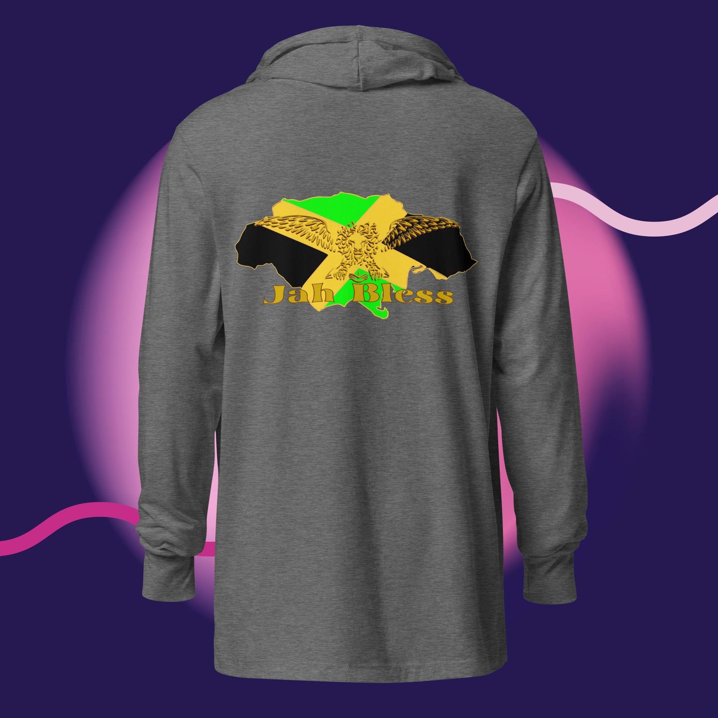 Jah Bless Hooded long-sleeve tee