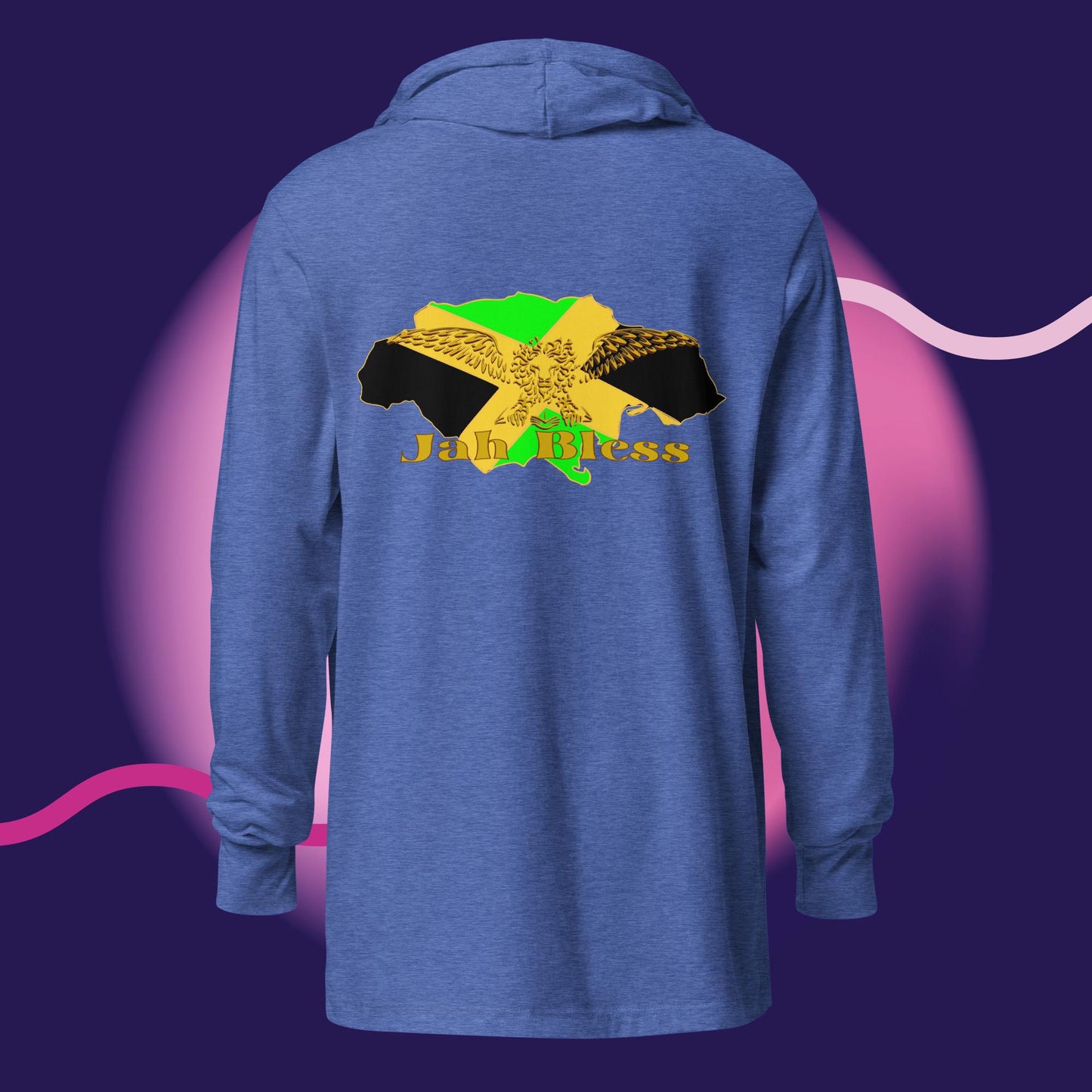 Jah Bless Hooded long-sleeve tee