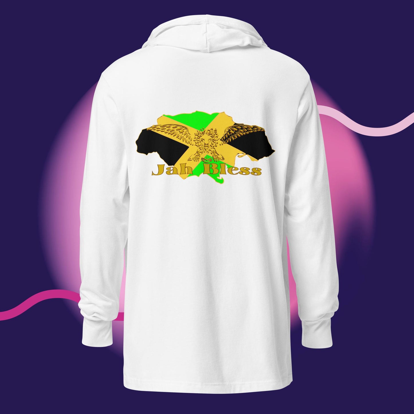 Jah Bless Hooded long-sleeve tee